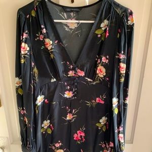 Black flower Zara babydoll dress